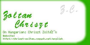 zoltan chriszt business card
